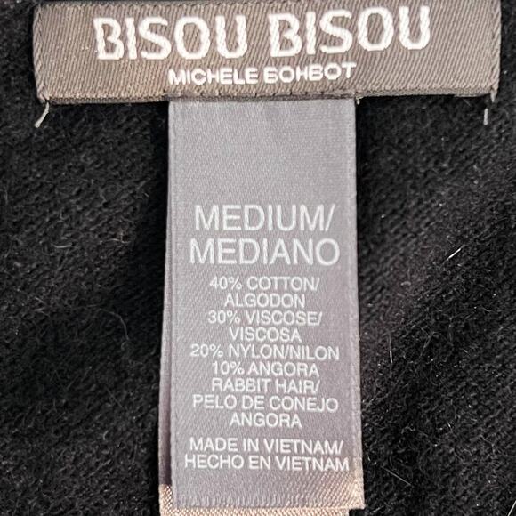 Vintage Bisou Bisou Y2K Tank Top Womens M Ribbed Knit Angora Sequins Whimsigoth - Picture 6 of 7